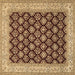 Square Machine Washable Persian Brown Traditional Rug, wshtr2643brn