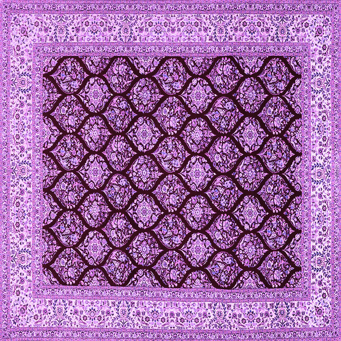 Square Machine Washable Persian Purple Traditional Area Rugs, wshtr2643pur