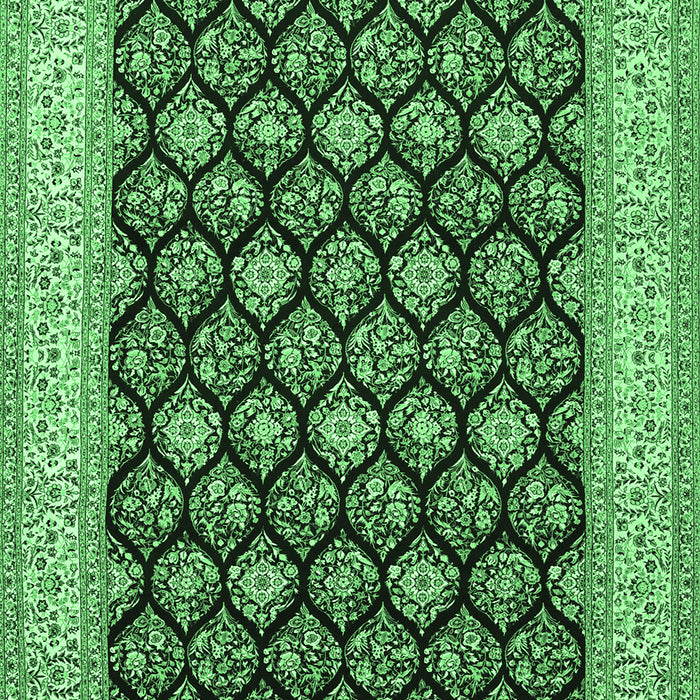 Machine Washable Persian Emerald Green Traditional Area Rugs, wshtr2643emgrn