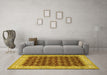 Machine Washable Persian Yellow Traditional Rug in a Living Room, wshtr2643yw