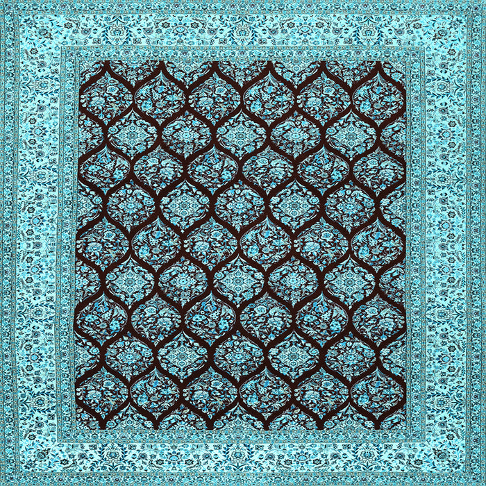 Square Machine Washable Persian Light Blue Traditional Rug, wshtr2643lblu