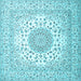 Square Machine Washable Persian Light Blue Traditional Rug, wshtr2644lblu