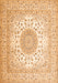 Serging Thickness of Machine Washable Persian Orange Traditional Area Rugs, wshtr2644org