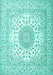 Machine Washable Persian Turquoise Traditional Area Rugs, wshtr2644turq