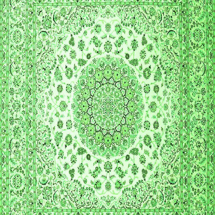 Serging Thickness of Machine Washable Persian Green Traditional Area Rugs, wshtr2644grn