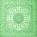 Square Machine Washable Persian Emerald Green Traditional Area Rugs, wshtr2644emgrn