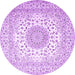 Round Persian Purple Traditional Rug, tr2644pur