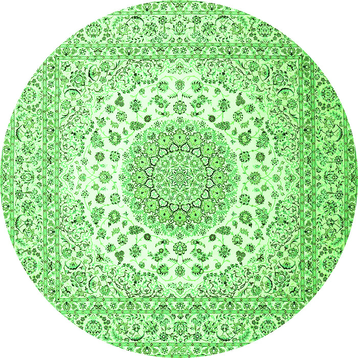 Machine Washable Persian Green Traditional Area Rugs, wshtr2644grn