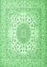 Machine Washable Persian Emerald Green Traditional Area Rugs, wshtr2644emgrn