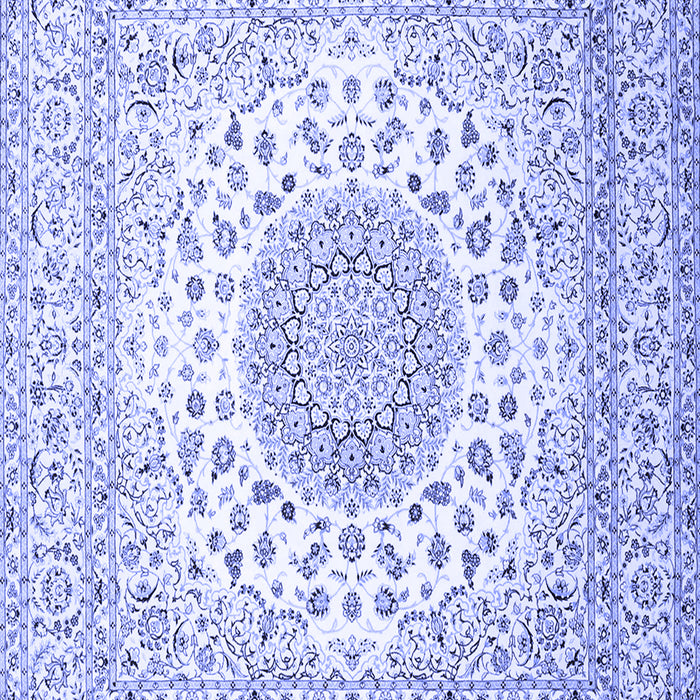 Machine Washable Persian Blue Traditional Rug, wshtr2644blu