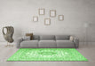 Machine Washable Persian Green Traditional Area Rugs in a Living Room,, wshtr2644grn