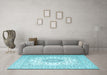 Machine Washable Persian Light Blue Traditional Rug in a Living Room, wshtr2644lblu