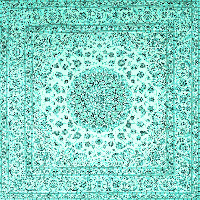 Square Persian Turquoise Traditional Rug, tr2644turq