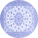 Round Persian Blue Traditional Rug, tr2645blu