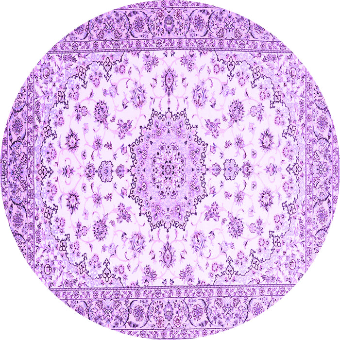 Round Persian Purple Traditional Rug, tr2645pur