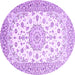 Round Persian Purple Traditional Rug, tr2645pur