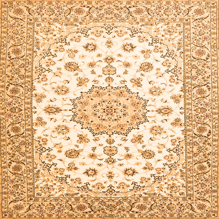 Serging Thickness of Persian Orange Traditional Rug, tr2645org