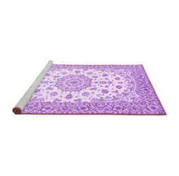 Sideview of Machine Washable Persian Purple Traditional Area Rugs, wshtr2645pur