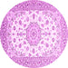 Round Persian Pink Traditional Rug, tr2645pnk