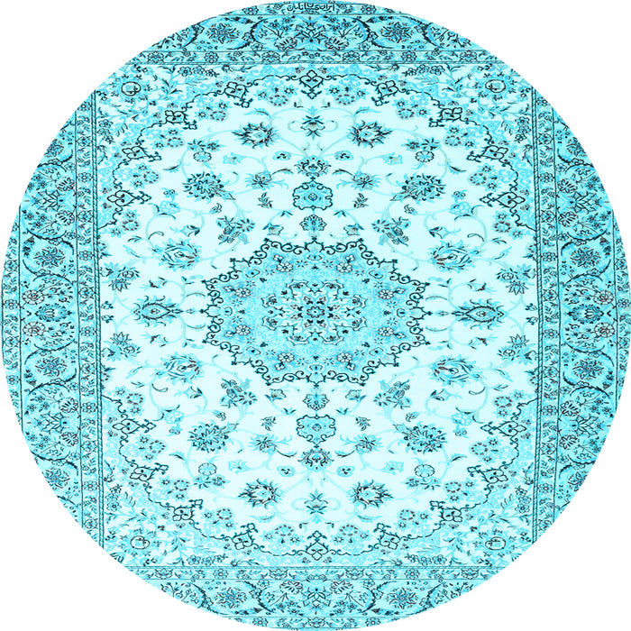 Round Persian Light Blue Traditional Rug, tr2645lblu