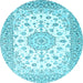 Round Persian Light Blue Traditional Rug, tr2645lblu