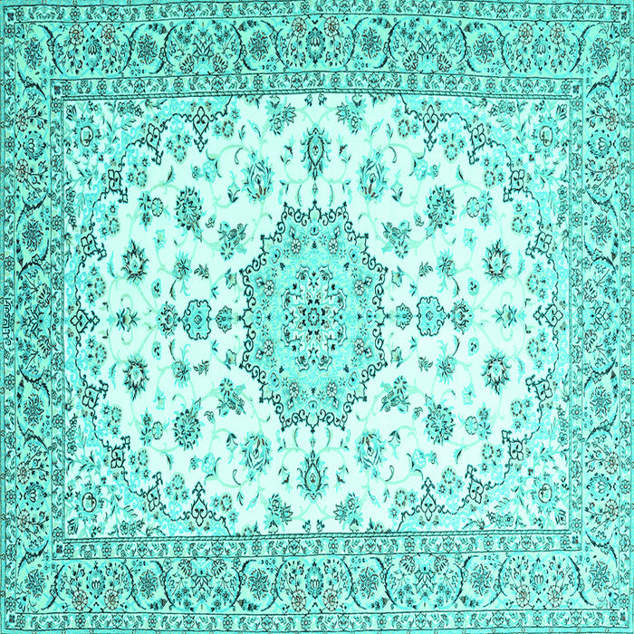 Square Persian Turquoise Traditional Rug, tr2645turq