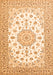 Serging Thickness of Machine Washable Persian Orange Traditional Area Rugs, wshtr2645org