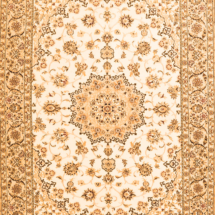 Serging Thickness of Machine Washable Persian Orange Traditional Area Rugs, wshtr2645org