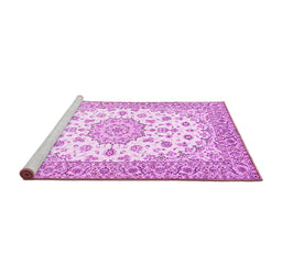 Sideview of Machine Washable Persian Pink Traditional Rug, wshtr2645pnk