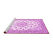 Sideview of Machine Washable Persian Pink Traditional Rug, wshtr2645pnk