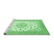 Sideview of Machine Washable Persian Emerald Green Traditional Area Rugs, wshtr2645emgrn