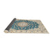 Sideview of Traditional Grayish Turquoise Green Persian Rug, tr2646