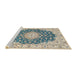 Sideview of Machine Washable Traditional Grayish Turquoise Green Rug, wshtr2646