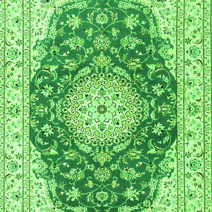 Serging Thickness of Machine Washable Persian Green Traditional Area Rugs, wshtr2646grn