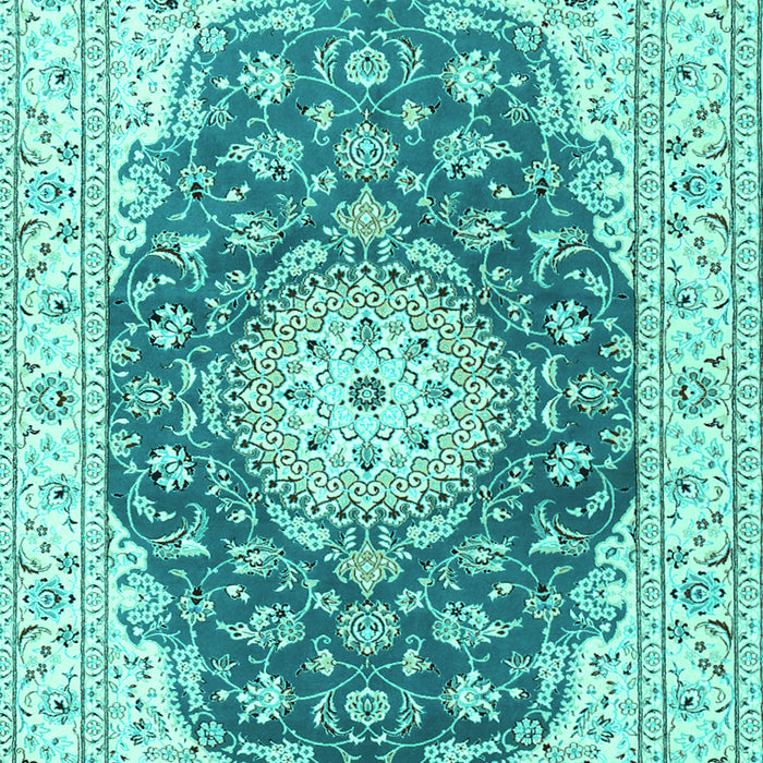 Machine Washable Persian Turquoise Traditional Area Rugs, wshtr2646turq