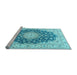 Sideview of Machine Washable Persian Light Blue Traditional Rug, wshtr2646lblu