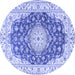 Round Persian Blue Traditional Rug, tr2646blu