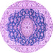 Round Persian Purple Traditional Rug, tr2646pur