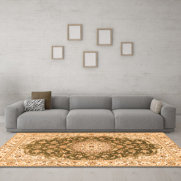 Machine Washable Persian Orange Traditional Area Rugs in a Living Room, wshtr2646org