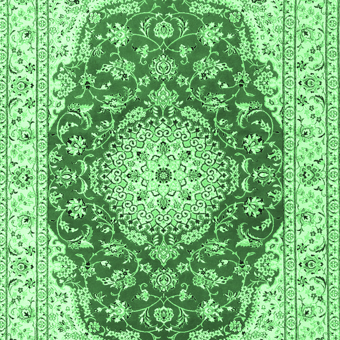 Machine Washable Persian Emerald Green Traditional Area Rugs, wshtr2646emgrn