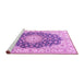 Sideview of Machine Washable Persian Pink Traditional Rug, wshtr2646pnk