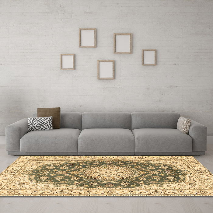 Machine Washable Persian Brown Traditional Rug in a Living Room,, wshtr2646brn