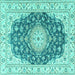 Square Persian Turquoise Traditional Rug, tr2646turq