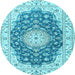 Round Persian Light Blue Traditional Rug, tr2646lblu