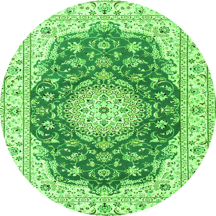 Machine Washable Persian Green Traditional Area Rugs, wshtr2646grn