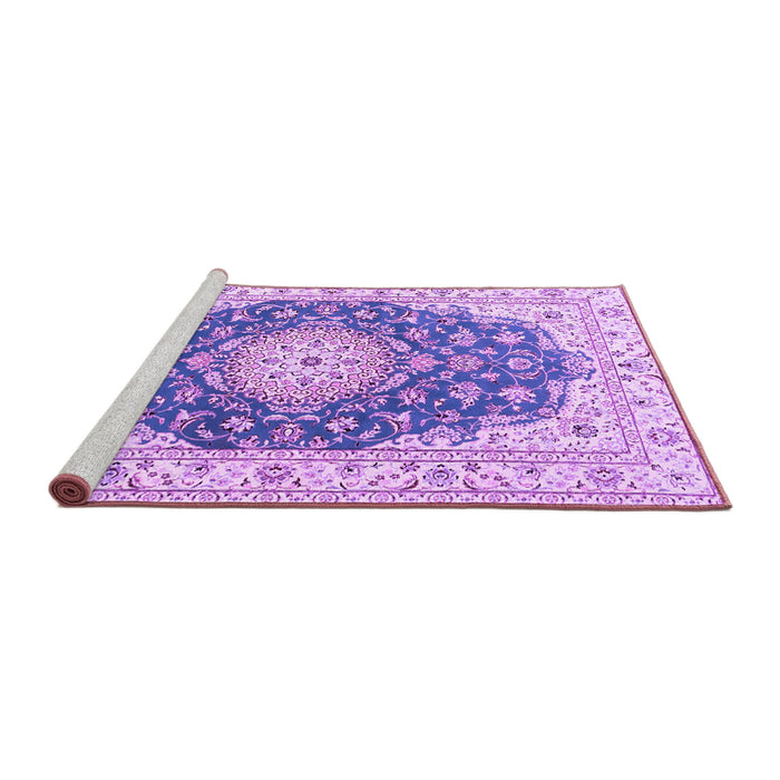 Sideview of Machine Washable Persian Purple Traditional Area Rugs, wshtr2646pur