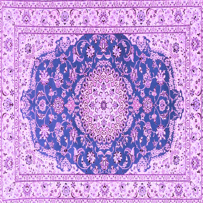 Square Machine Washable Persian Purple Traditional Area Rugs, wshtr2646pur
