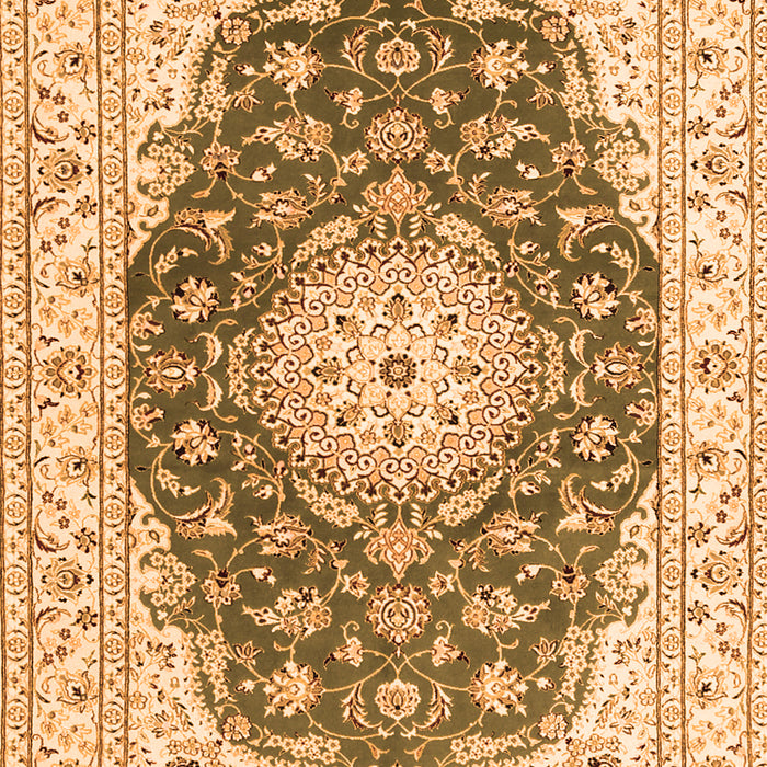 Serging Thickness of Machine Washable Persian Orange Traditional Area Rugs, wshtr2646org