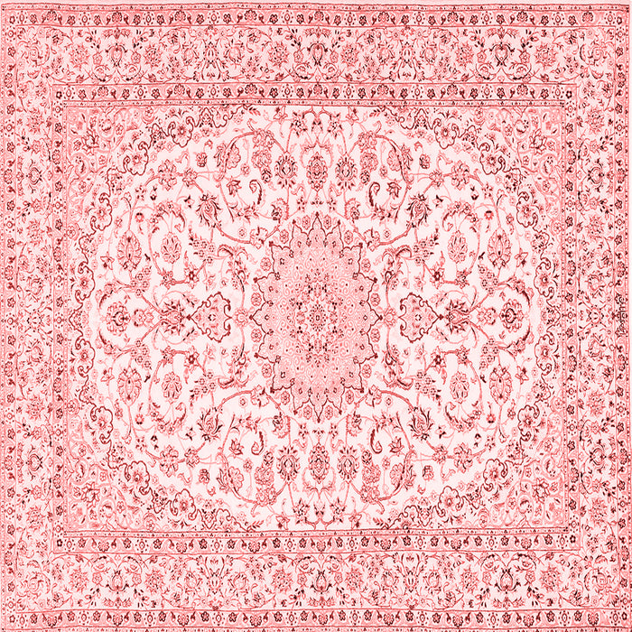 Machine Washable Medallion Red Traditional Rug, wshtr2647red