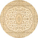 Round Medallion Brown Traditional Rug, tr2647brn